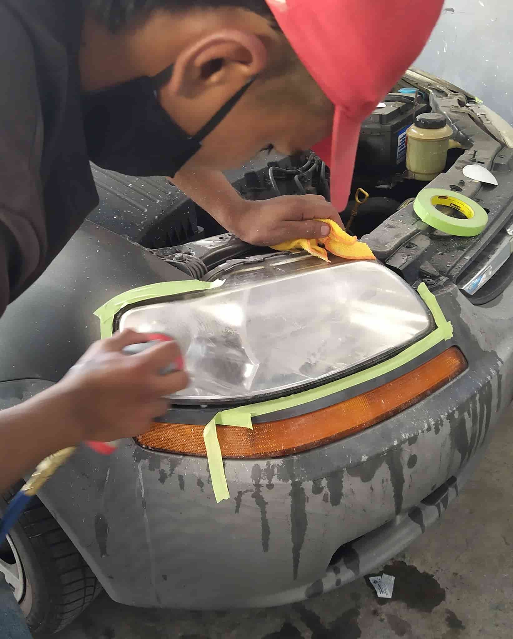 pulida de faros de chevrolet corsa